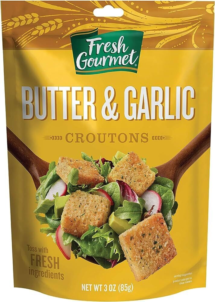 CROUTONS FRESH GOURMET BUTTER GARLIC 141 GR
