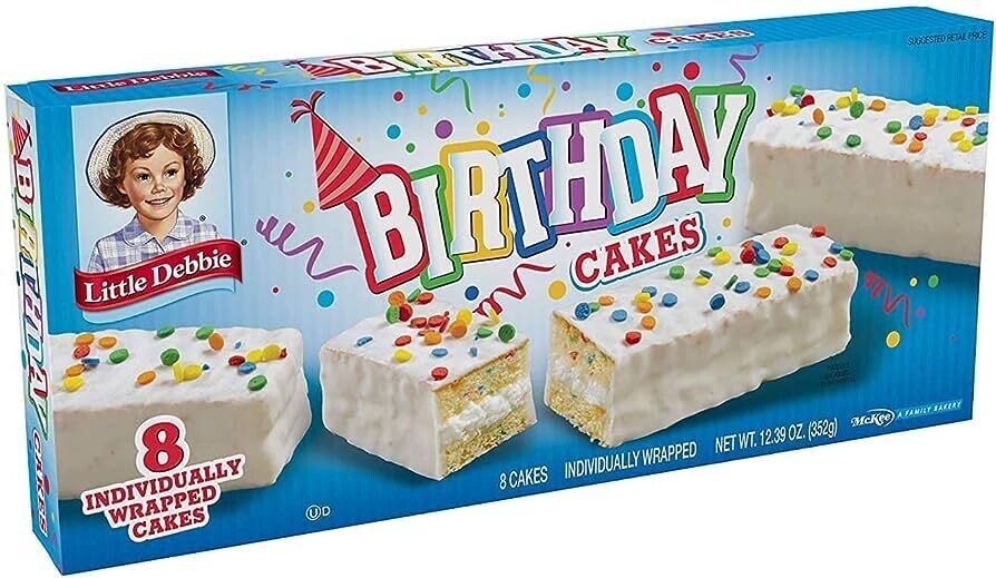 BIRTHDAY CAKES LITTLE DEBBIE C/8 PZAS 352 GR.