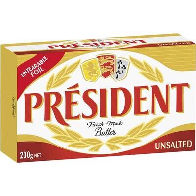 MANTEQUILLA PRESIDENT UNSALTED 198 GR