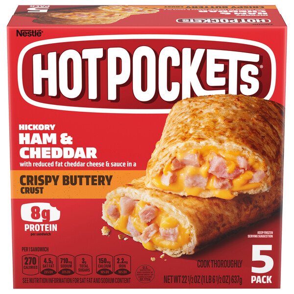 HOTPOCKETS HAM &amp; CHEDDAR CRISPY C/5 PZAS 637 GR.