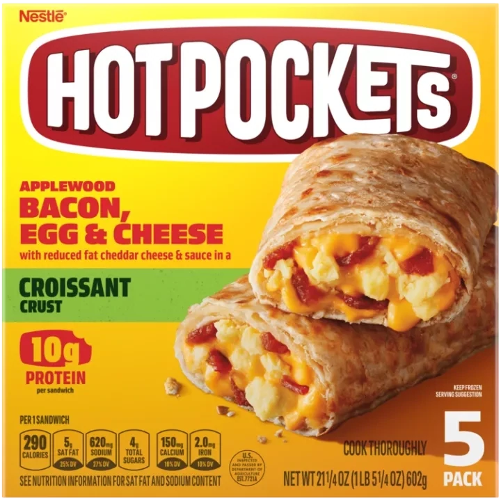 HOTPOCKETS APPLEWOOD BACON EGGS C/5 PZAS 602 GR.