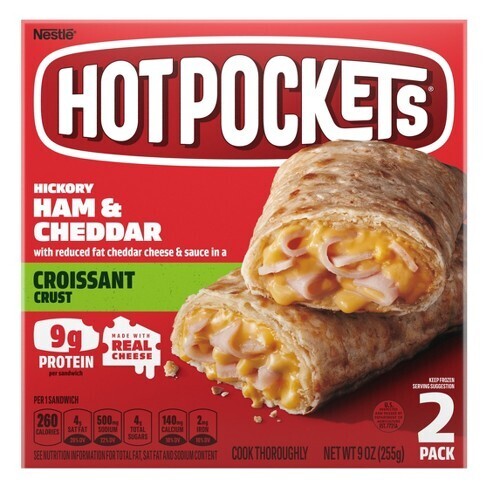HOTPOCKETS HAM &amp; CHEDDAR CROISSANT CRUST C/2 PZAS 255 GR.