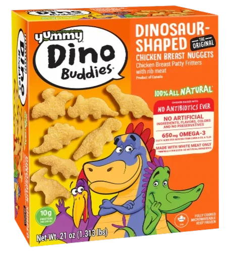 NUGGETS DINO DINOSAUR SHAPED CHIKEN BREAST 595 GR.