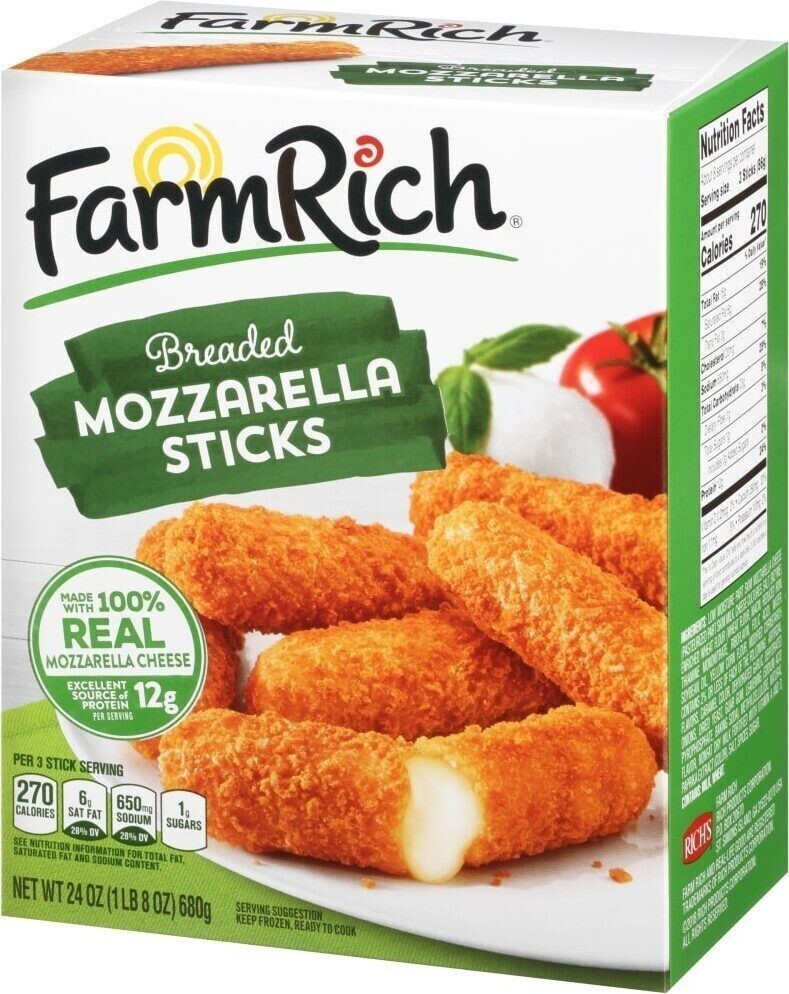 DEDOS DE QUESO FARM RICH MOZARELLA BREADED 623 GR.