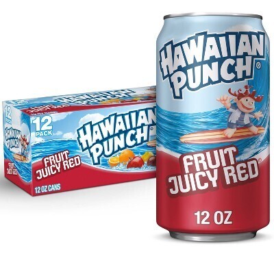 REFRESCO HAWAIIAN PUNCH FRUIT JUICY RED C/12 PZAS DE 355 ML.