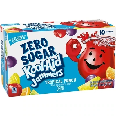 KOOL AID ZERO SUGAR TROPICAL PUNCH C/10 PZAS