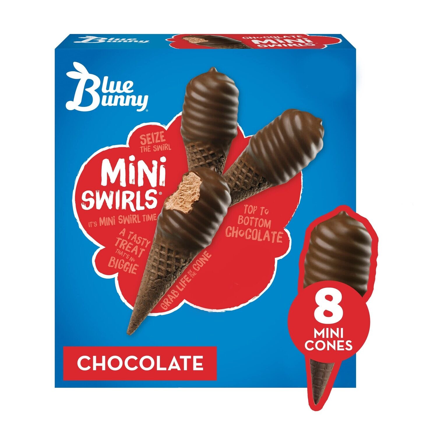 CONOS BLUE BUNNY MINI CHOCOLATE C/8 PZAS 532 ML.