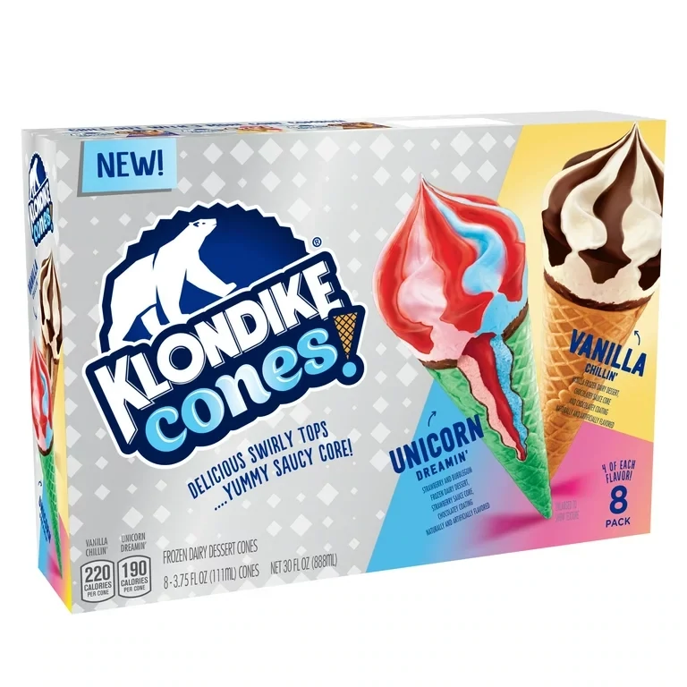 CONOS KLONDIKE UNICORN &amp; VAINILLA C/8 PZAS 888 ML.