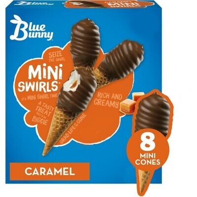 CONOS BLUE BUNNY CARAMEL C/8 PZAS 532 ML.