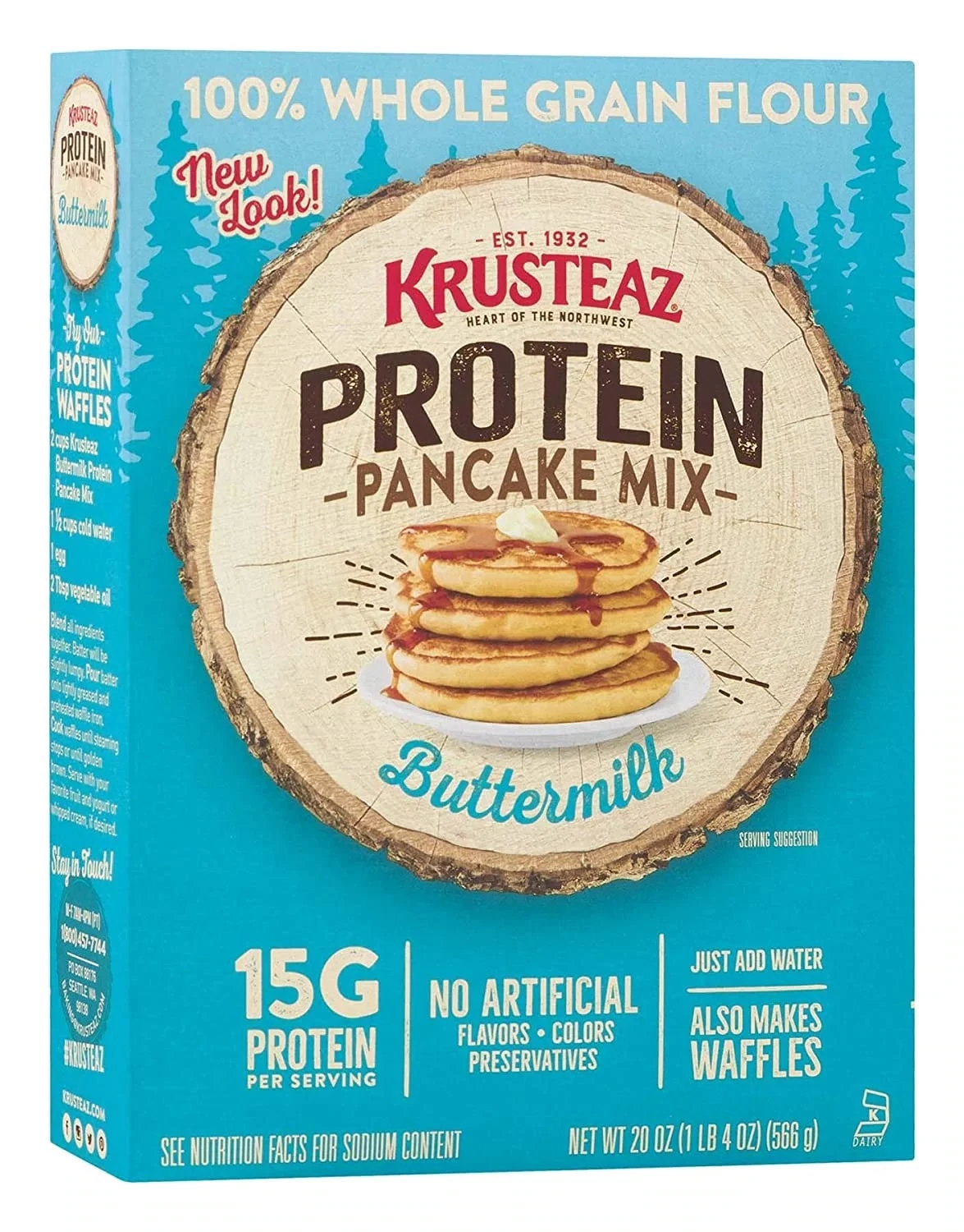 HARINA KRUSTEAZ PROTEIN PANCAKE MIX BUTTERMILK 567 GR.