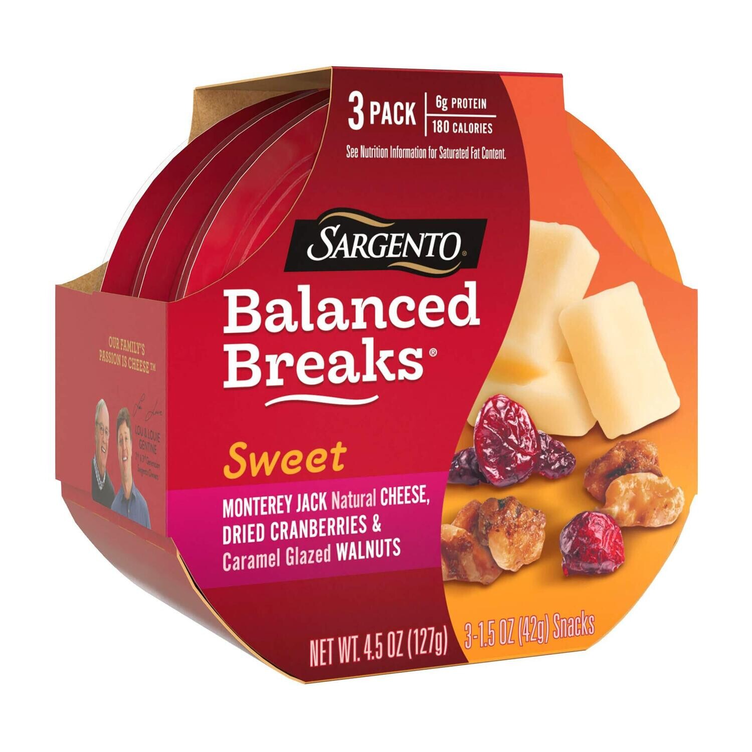 SNACK SARGENTO BALANCED BREAKS SWEET C/3 PZAS 127 GR.