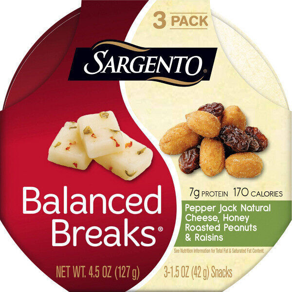 SNACK SARGENTO BALANCED BREAKS PEPPER JACK C/3 PZAS 127 GR.