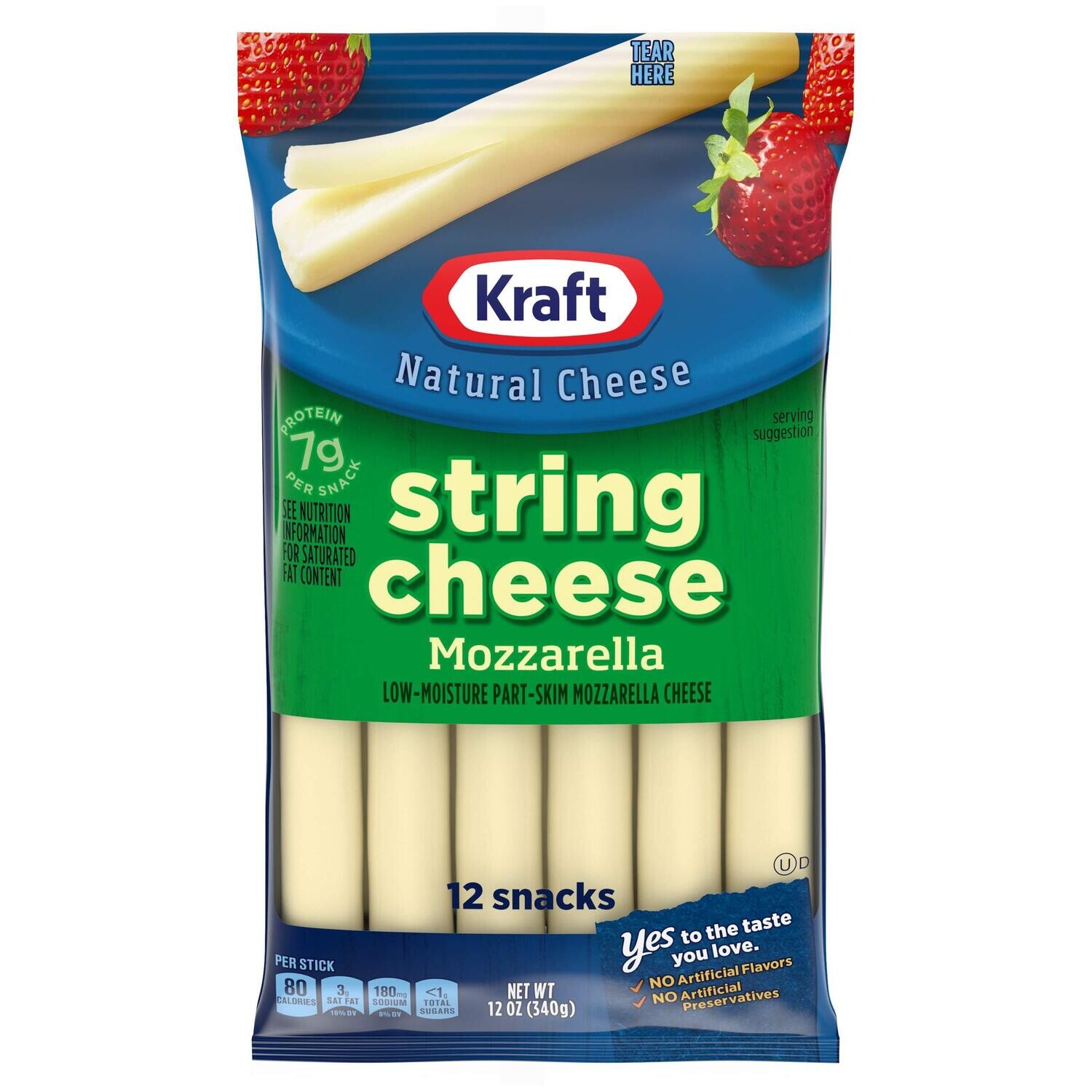 DEDITOS DE QUESO KRAFT MOZZARELLA C/12 PZAS 255 GR.