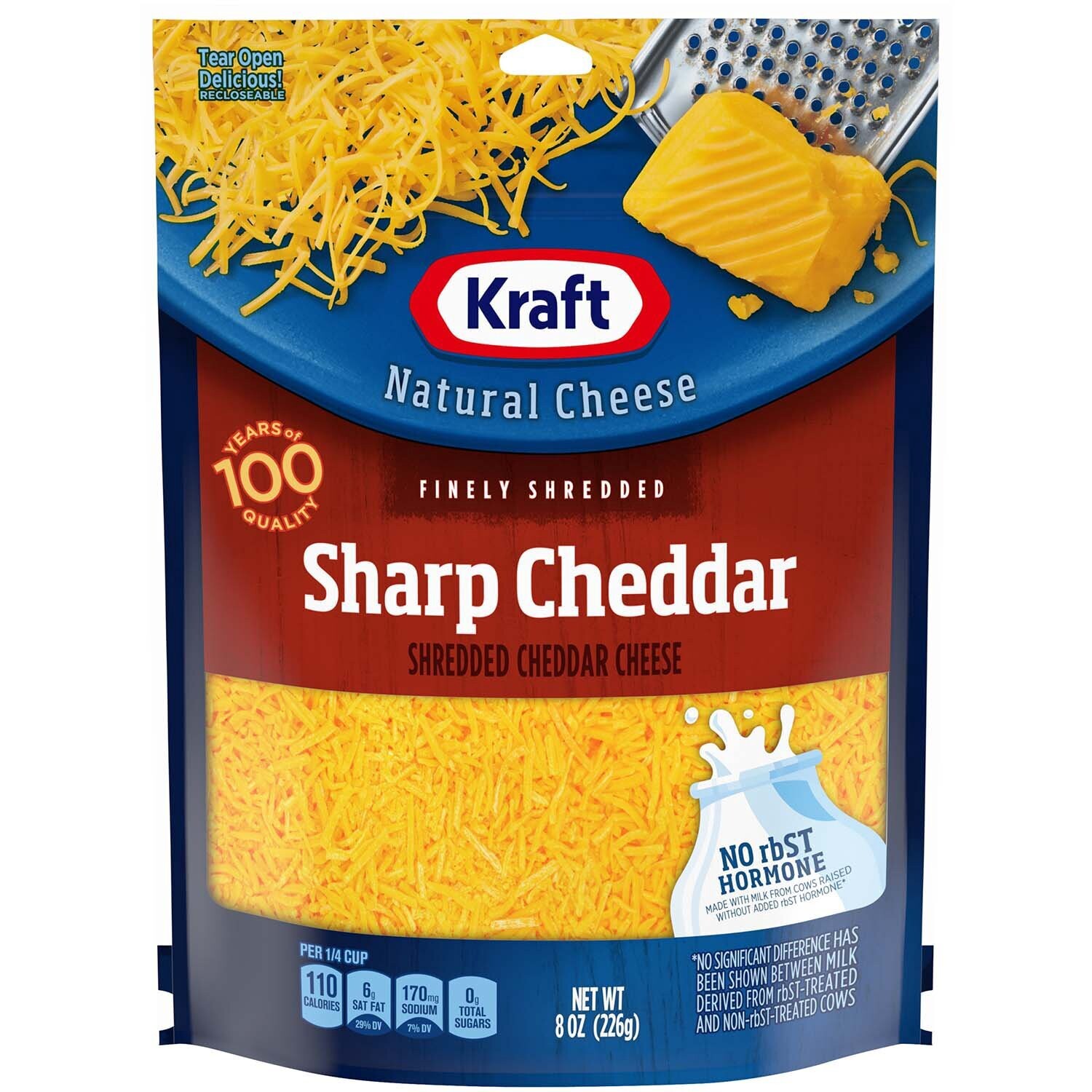 QUESO KRAFT SHREDDED SHARP CHEDDAR 226 GR.