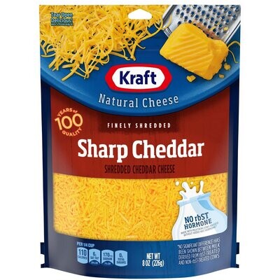 QUESO KRAFT SHREDDED SHARP CHEDDAR 226 GR.