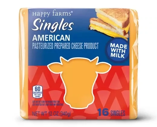 QUESO HAPPY FARMS SINGLES AMERICAN C/16 PZAS 340 GR.