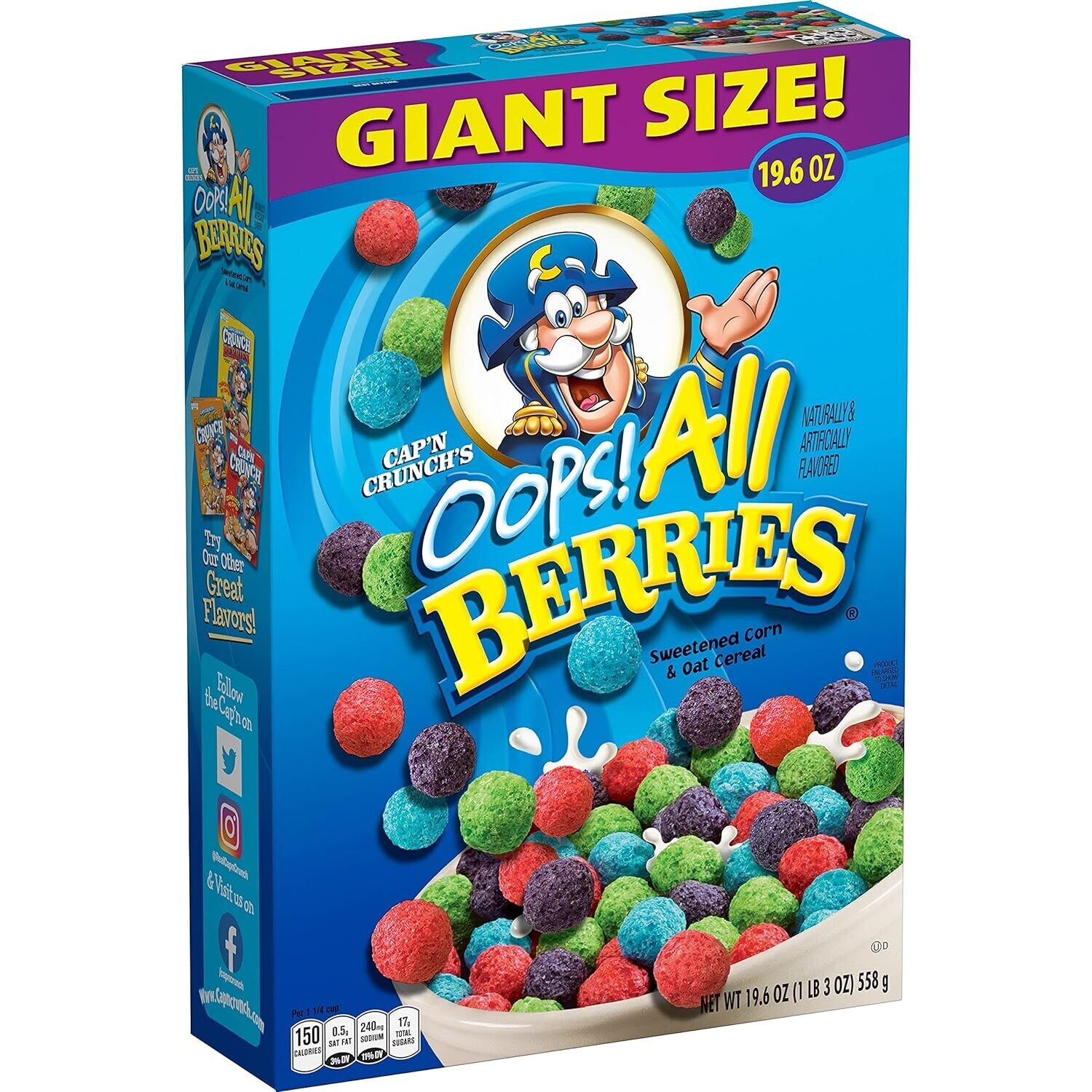 CEREAL CAP&#39;N CRUNCH GIANT SIZE OOPS ALL BERRIES 558 GR.