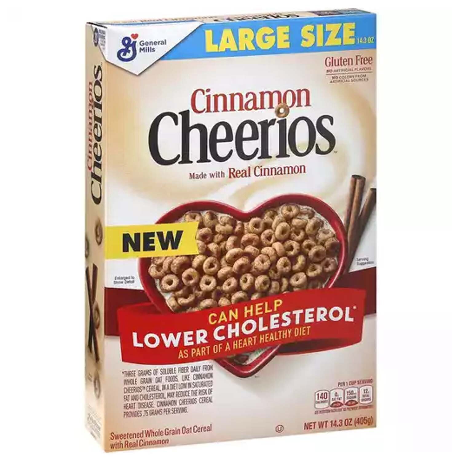 CEREAL CHEERIOS LARGE SIZE CINNAMON 405 GR.
