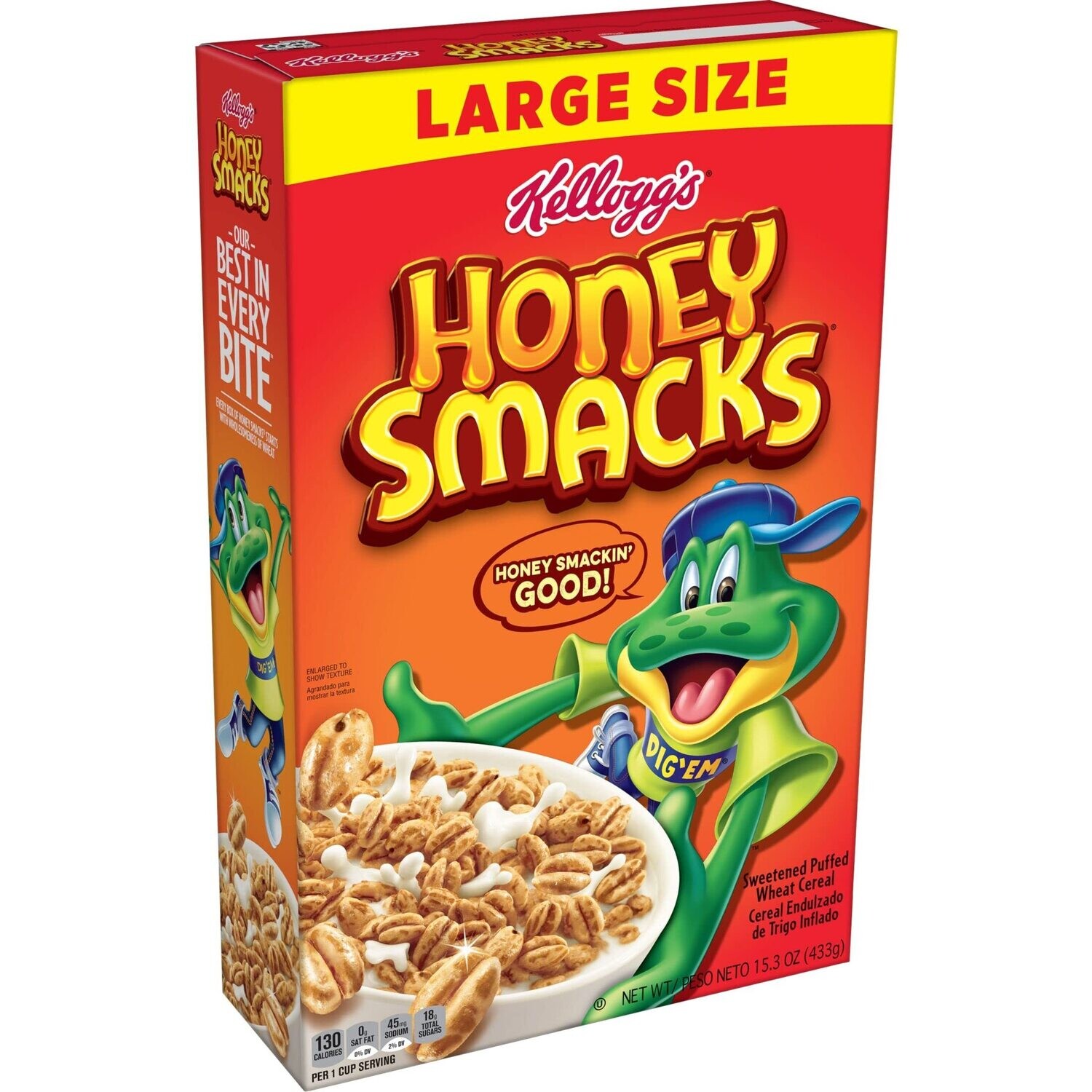 CEREAL KELLOGGS HONEY SMACKS LARGE SIZE 433 GR.