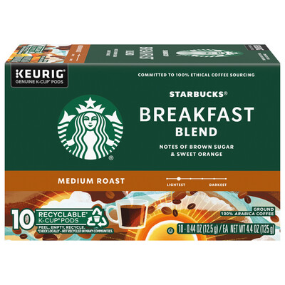 CAFE KEURIG STARBUCKS BREAKFAST BLEND C/10 PZAS. 125 GR.
