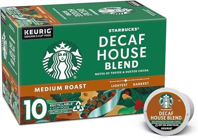 CAFE KEURIG STARBUCKS DECAF HOUSE BLEND C/10 PZAS. 125 GR.