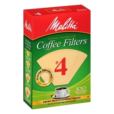 FILTROS MELITTA P/CAFE  NO. 4 C/100 PZAS