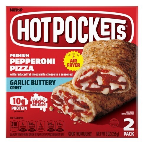 HOT POCKETS PEPPERONI PIZZA C/2 PZAS 255 GR.