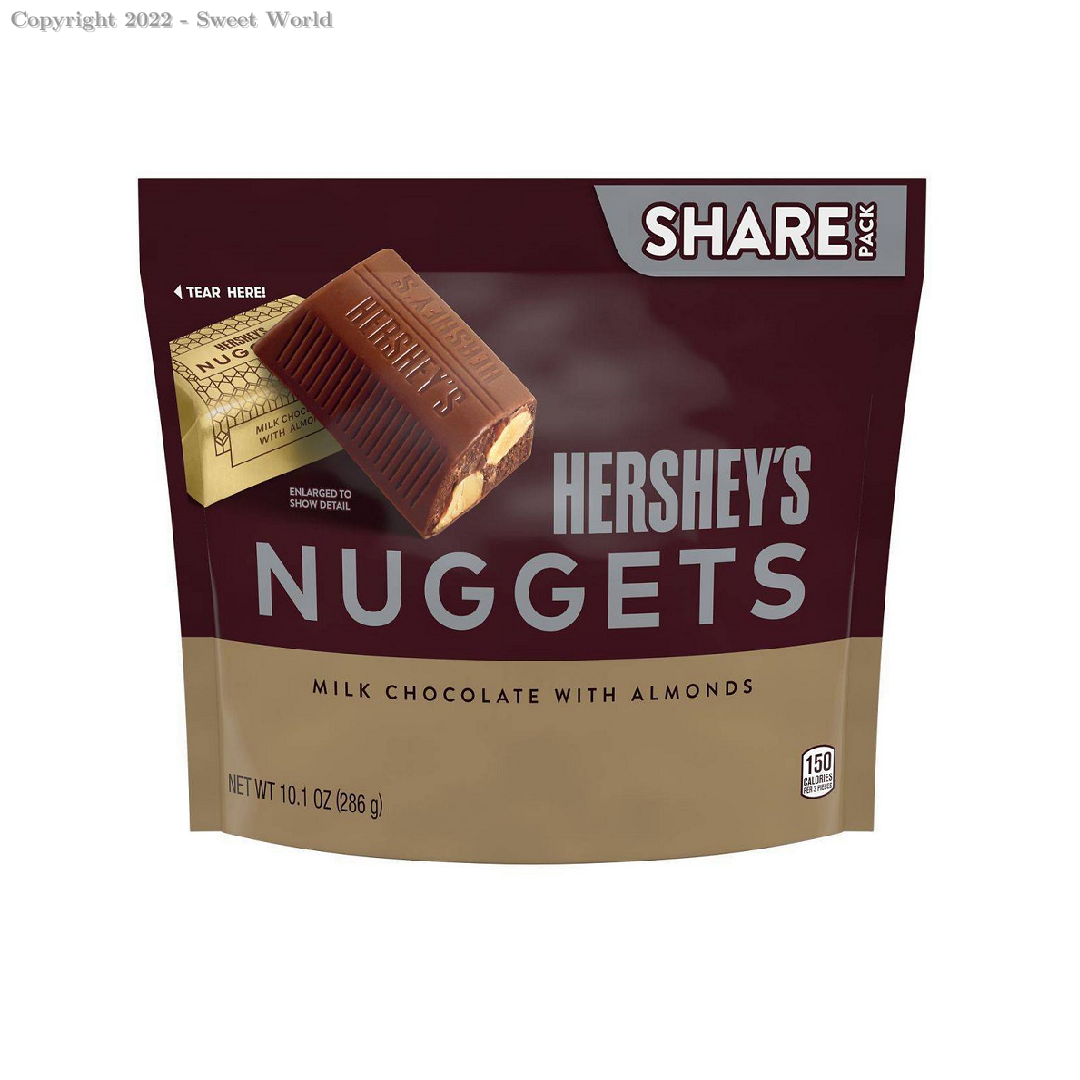 CHOCOLATE HERSHEYS SHARE NUGGETS MILK WITH ALMONDS 286 GR.