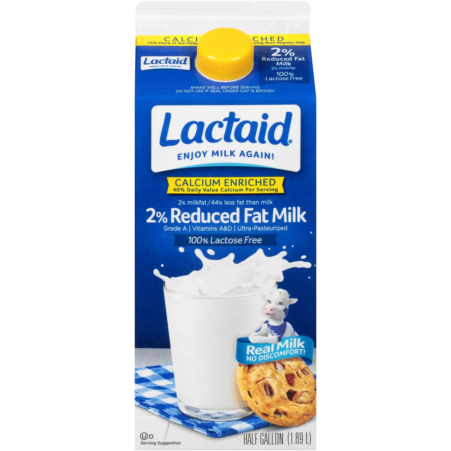 LECHE LACTAID 2% REDUCED FAT LACTOSA FREE 1.89 LTS.