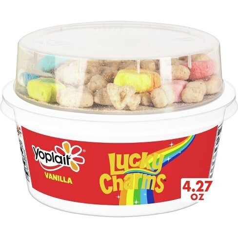 YOGHURT YOPLAIT LUCKY CHARMS VANILLA C/BOMBON 121 GR.