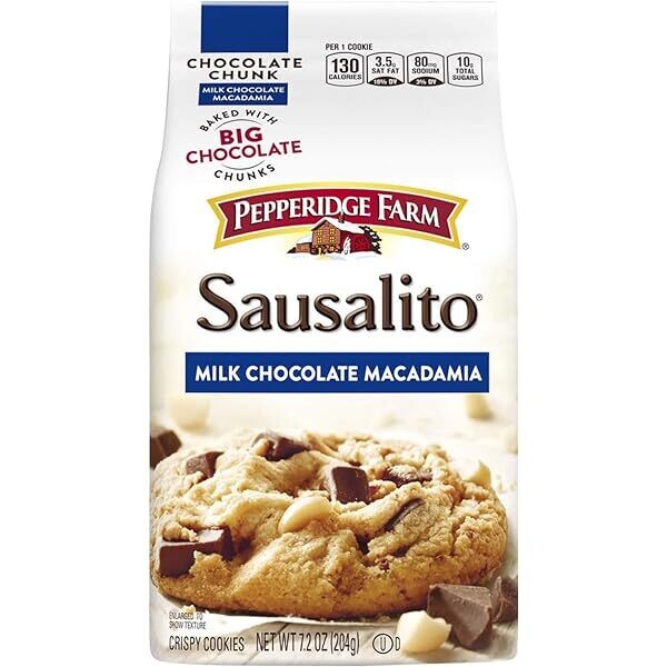 GALLETAS PEPPERIDGE FARM SAUSALITO MILK CHOCOLATE 204 GR.