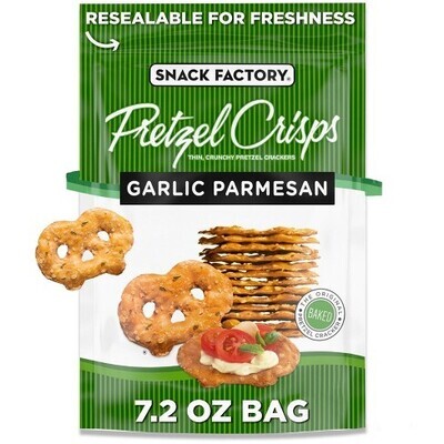 PRETZEL SNACK FACTORY CRISP GARLIC PARMESAN 240 GR.