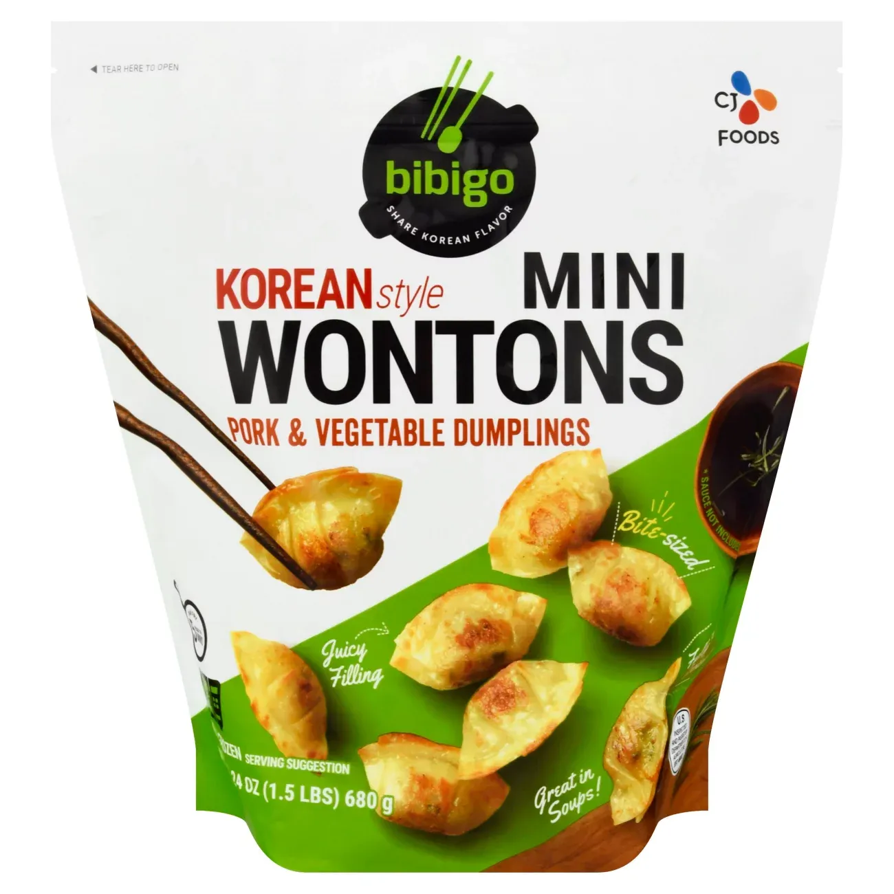 DUMPLINGS BIBIGO MINI KOREAN STYLE PORK &amp; VEGETABLE 680 GR.