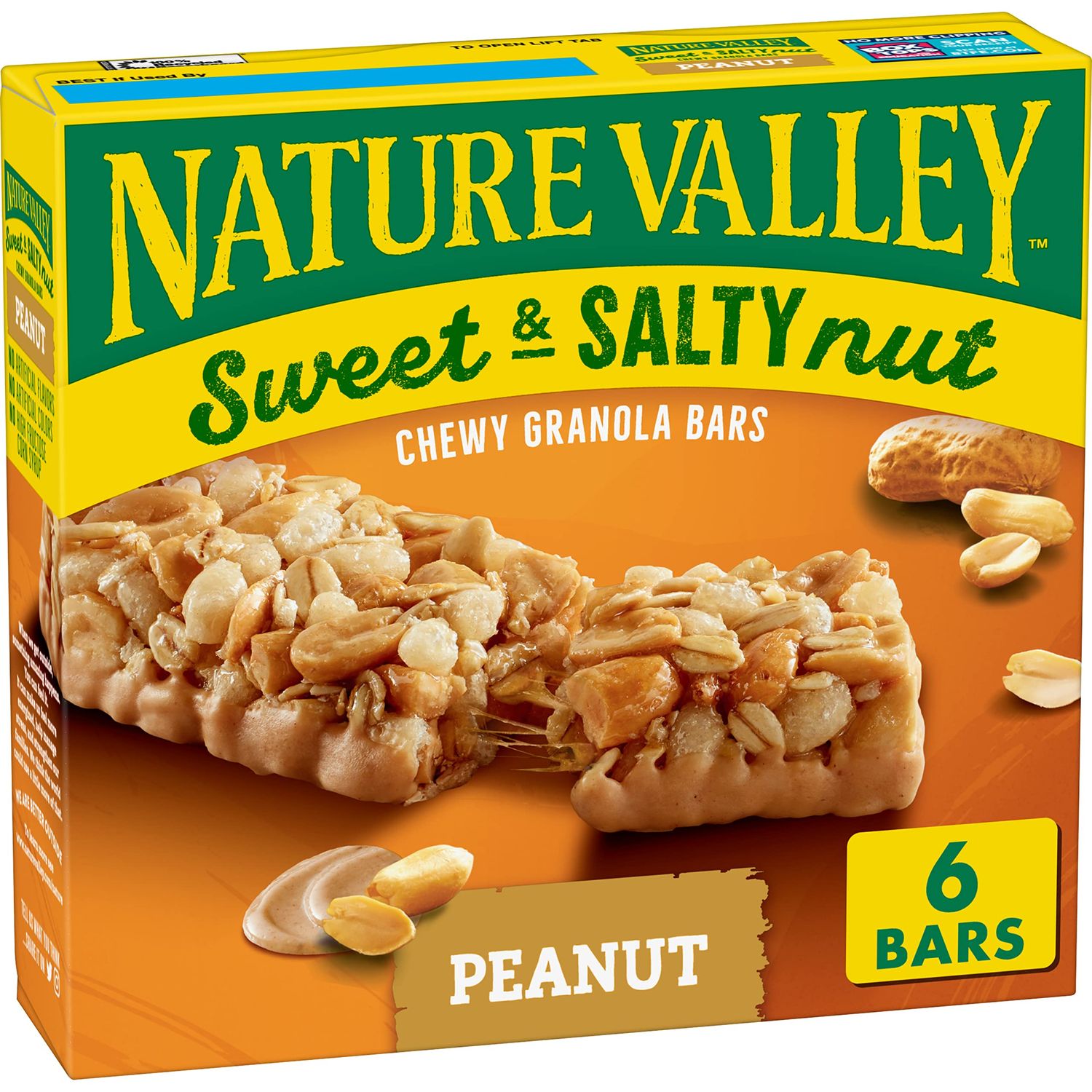 BARRAS NATURE VALLEY SWEET &amp; SALTY NUT PEANUT C/6 PZAS