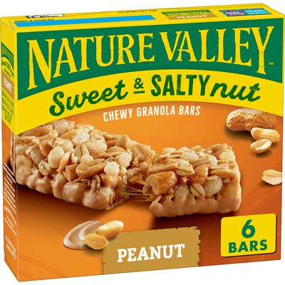 BARRAS NATURE VALLEY SWEET &amp; SALTY NUT PEANUT C/6 PZAS
