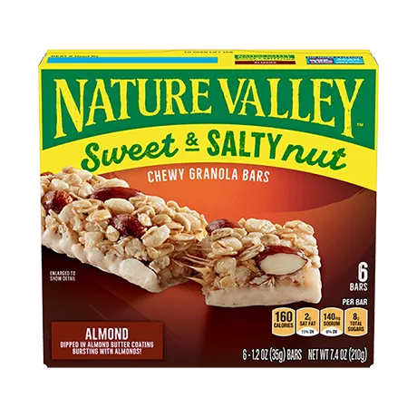BARRAS NATURE VALLEY SWEET &amp; SALTY NUT ALMOND C/6 PZAS