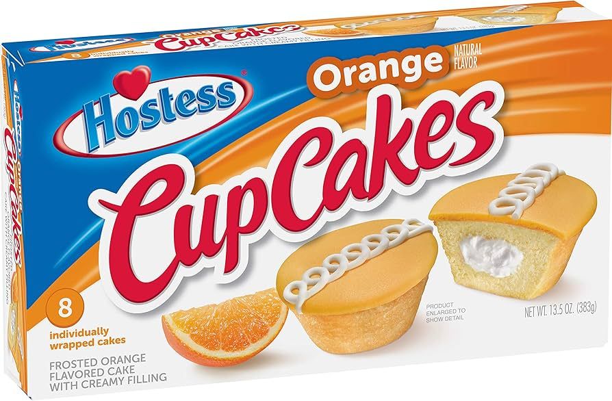 CUP CAKES HOSTESS ORANGE C/8 PZAS 383 GR