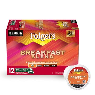 CAFE KEURIG FOLGERS BREAKFAST C/12 PZAS 84 GR.
