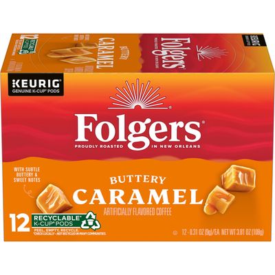 CAFE KEURIG FOLGERS CARAMEL DRIZZLE C/12 PZAS 108 GR.