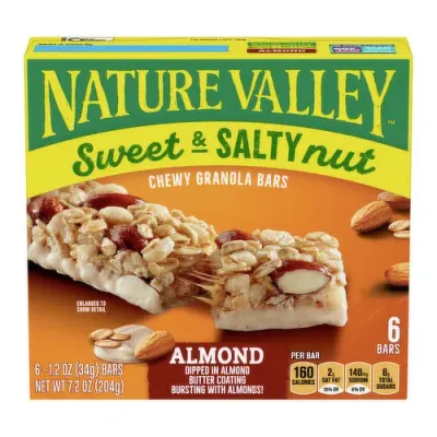 BARRITAS NATURE VALLEY CHEWY GRANOLA ALMOND C/6 PZAS