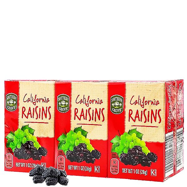 RAISINS CALIFORNIA SOUTHERN GROVE C/6 PZAS DE 28 GR