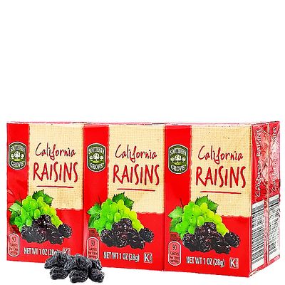 RAISINS CALIFORNIA SOUTHERN GROVE C/6 PZAS DE 28 GR
