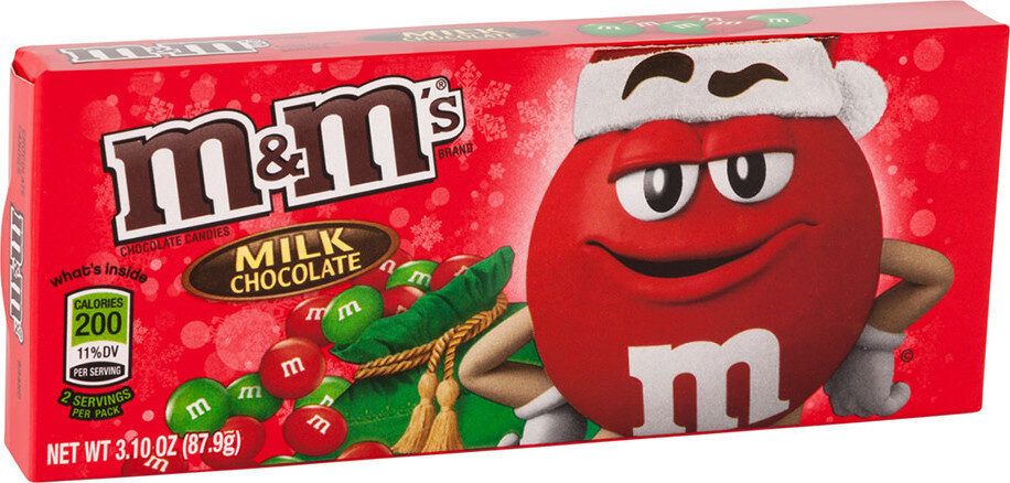 CHOCOLATE M&amp;M CAJITA MILK NAVIDAD 88 GR.