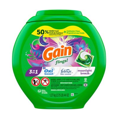 DETERGENTE GAIN FLINGS 3 IN 1 PODS C/60 PZAS