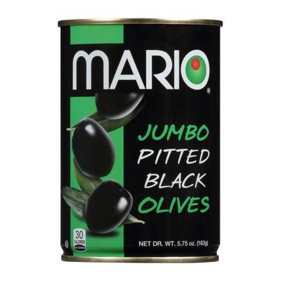 ACEITUNA MARIO NEGRA JUMBO PITTED  163 GR.