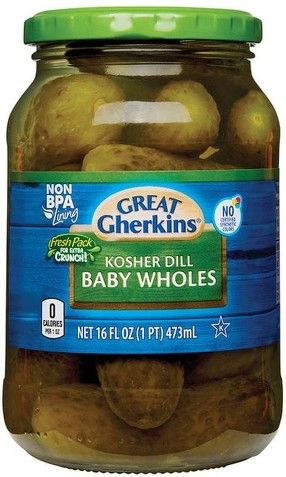 PEPINILLOS GREAT GHERKINS BABY WHOLES 473 ML.