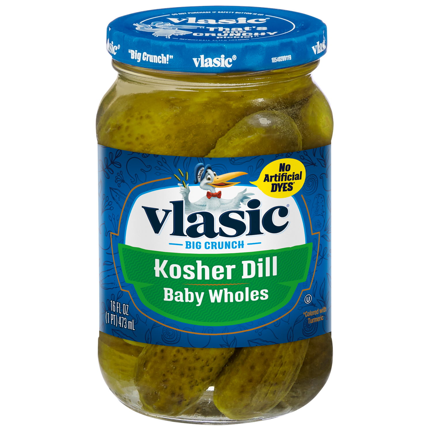 PEPINILLOS VLASIC KOSHER BABY WHOLES 473 ML.