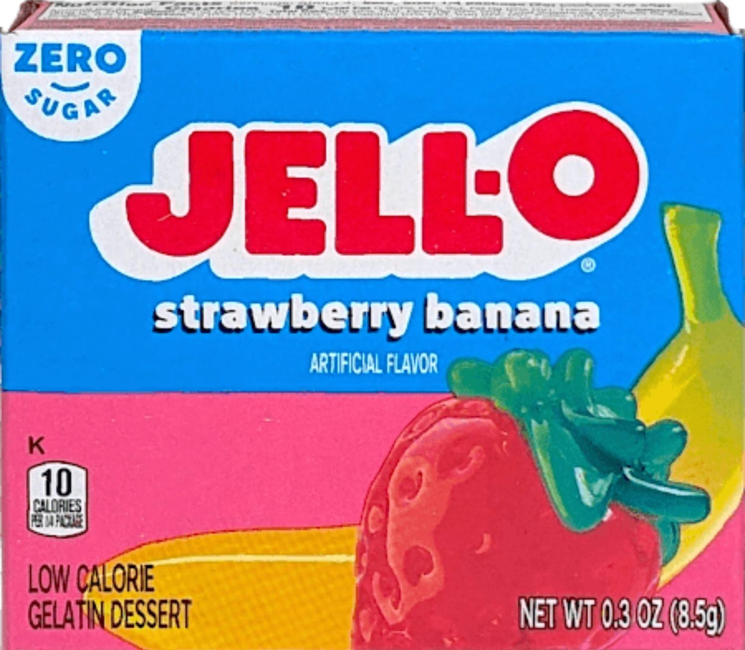 GELATINA JELL-O ZERO SUGAR STRAWBERRY BANANA 17 GR.