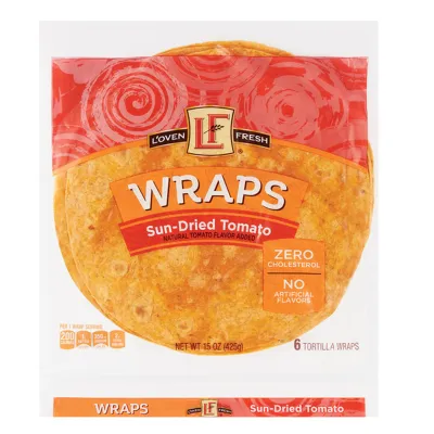 TORTILLA LOVEN FRESH P/WRAP SUN-DRIED TOMATO C/6 PZAS 425 GR.