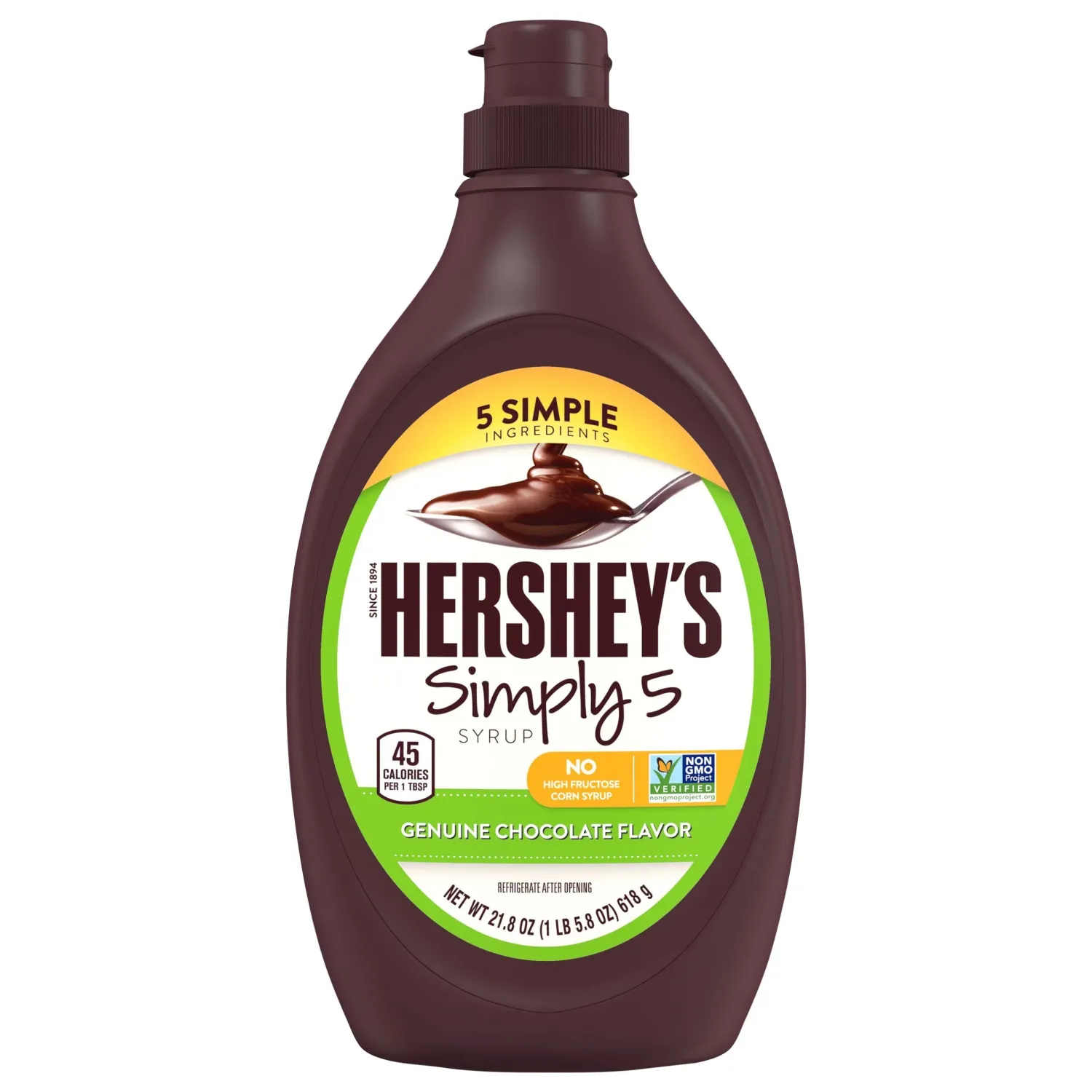 SYRUP HERSHEYS SIMPLY 5 GENUINE CHOCOLATE 618 GR